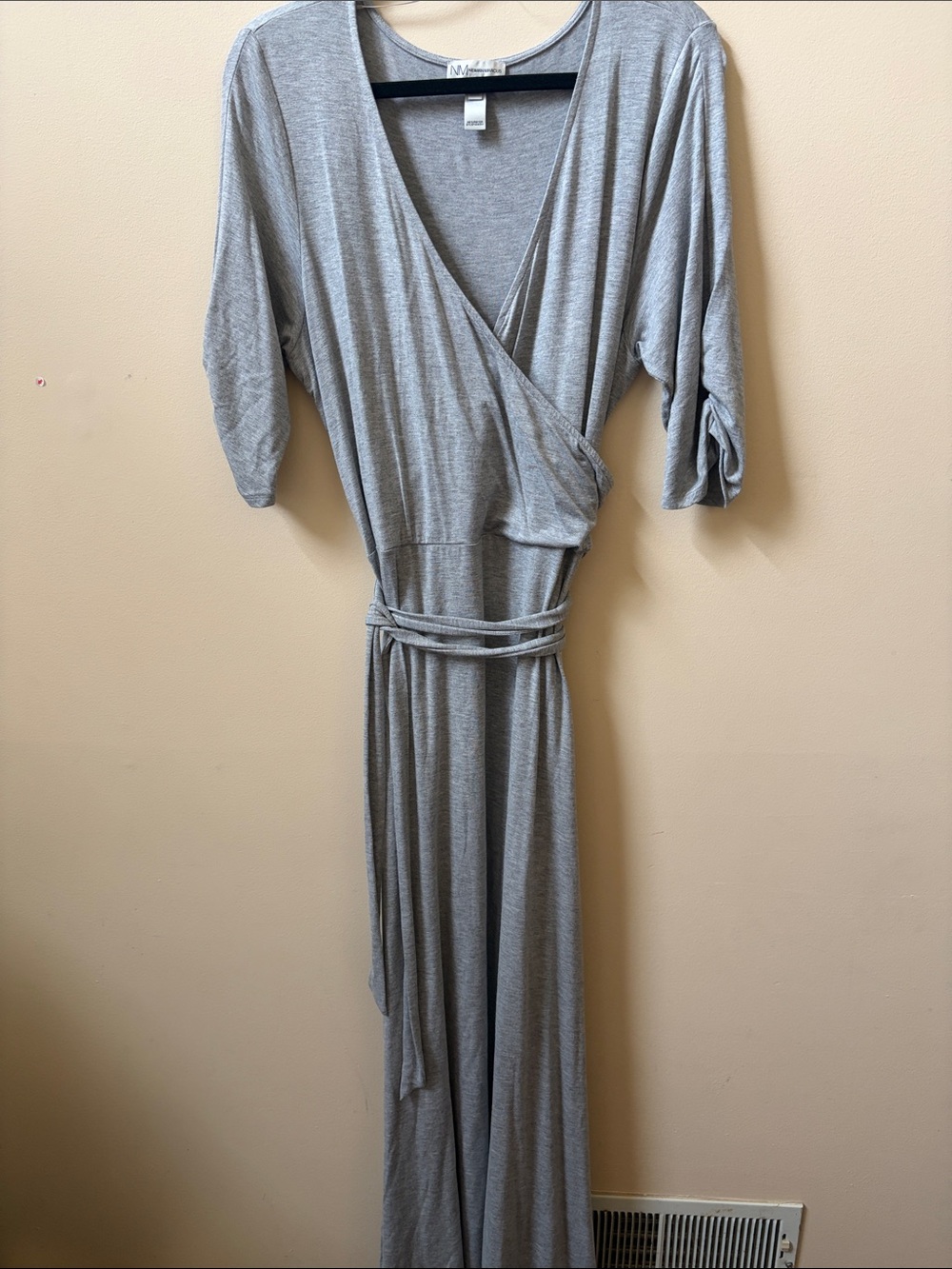 Neiman Marcus Light Gray Jersey Maxi Dress